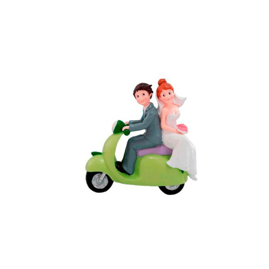 Figuras pastel boda moto